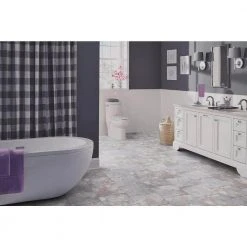 Ash Blended Slate 12 in. x 12 in. Peel and Stick Vinyl Tile (30 sq. ft. / case) by TrafficMaster 22 Ash Blended Slate 12 in. x 12 in. Peel and Stick Vinyl Tile (30 sq. ft. / case) by TrafficMaster -TrafficMaster Sales ash blended slate trafficmaster vinyl tile ss1213 1f 1000