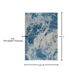 Harrison 10 Baltic 5 ft. 3 in. x 7 ft. 7 in. Area Rug by Addison Rugs -TrafficMaster Sales baltic blue addison rugs area rugs hdhr10ba5x8 76 1000