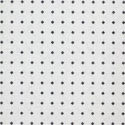 Black and White Marble Paver Residential Vinyl Sheet Flooring 12ft. Wide x Cut to Length by TrafficMaster