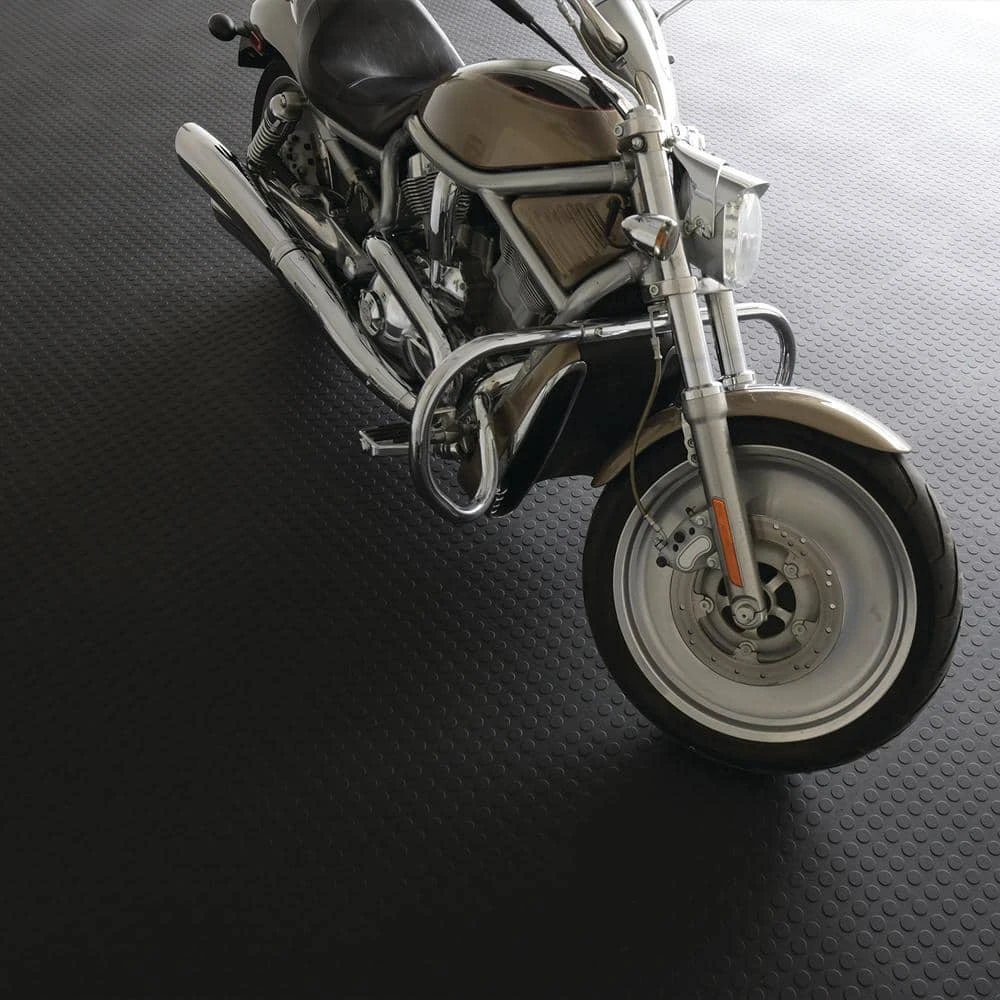 Black Raised Coin 18 in. x 18 in. x 3.1 mm Rubber Interlocking Modular Flooring Tiles, 6-Pack (13.5 sq. ft.) by TrafficMaster 9 Black Raised Coin 18 in. x 18 in. x 3.1 mm Rubber Interlocking Modular Flooring Tiles, 6-Pack (13.5 sq. ft.) by TrafficMaster - Image 7