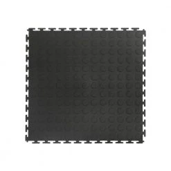 Black Raised Coin 18 in. x 18 in. x 3.1 mm Rubber Interlocking Modular Flooring Tiles, 6-Pack (13.5 sq. ft.) by TrafficMaster