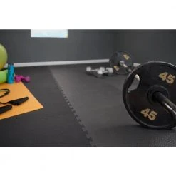 Black/Gray 24 in. x 24 in. x .52 in. Foam Dual Sided Impact Gym Floor Tiles (4 Tiles/Pack (16 sq. ft.) by TrafficMaster -TrafficMaster Sales black trafficmaster gym floor tiles 24213hdus 44 1000