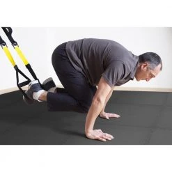 Black/Gray 24 in. x 24 in. x .52 in. Foam Dual Sided Impact Gym Floor Tiles (4 Tiles/Pack (16 sq. ft.) by TrafficMaster -TrafficMaster Sales black trafficmaster gym floor tiles 24213hdus 66 1000