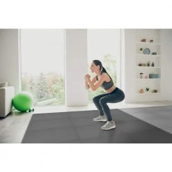 Black/Gray 24 in. x 24 in. x .52 in. Foam Dual Sided Impact Gym Floor Tiles (4 Tiles/Pack (16 sq. ft.) by TrafficMaster -TrafficMaster Sales black trafficmaster gym floor tiles 24213hdus c3 1000