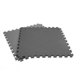 Black/Gray 24 in. x 24 in. x .52 in. Foam Dual Sided Impact Gym Floor Tiles (4 Tiles/Pack (16 sq. ft.) by TrafficMaster -TrafficMaster Sales black trafficmaster gym floor tiles 24213hdus fa 1000