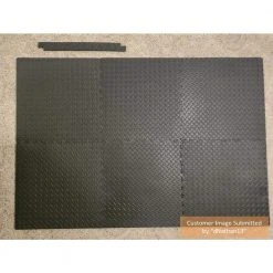 Black 24 in. W x 24 in. L x 0.47 in. Foam Interlocking Gym Floor Tiles (6 Tiles/Pack) (24 sq. ft.) by TrafficMaster -TrafficMaster Sales black trafficmaster gym floor tiles 24224dphd d4 1000