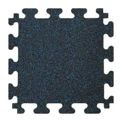 Black with Blue Flecks 18 in. x 18 in. x 0.3 in. Rubber Gym Floor Tiles (6 Tiles/Pack) (14.32 sq. ft.) by TrafficMaster