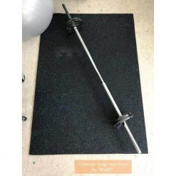 Black with Blue Flecks 18 in. x 18 in. x 0.3 in. Rubber Gym Floor Tiles (6 Tiles/Pack) (14.32 sq. ft.) by TrafficMaster -TrafficMaster Sales black trafficmaster gym floor tiles 58298 d4 1000
