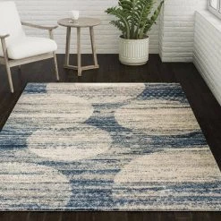 Ankara 17 Indigo Blue 8 Ft. x 10 Ft. Dancing Circles Area Rug by Addison Rugs -TrafficMaster Sales blue addison rugs area rugs hdan17in8x10 31 1000