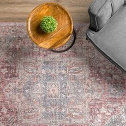 Baldwin 2 Blush 3 ft. 3 in. x 5 ft. 3 in. Medallion Velvet Non-Skid Indoor Area Rug by Addison Rugs -TrafficMaster Sales blush addison rugs area rugs hdba2bl3x5 c3 1000