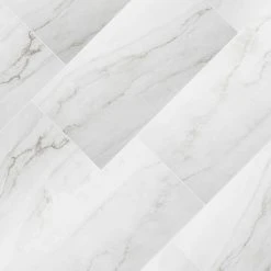 12 in. W x 24 in. L Calacatta Consilio Rigid Core Click Lock Luxury Vinyl Tile Flooring (66-case/1278.42 sq. ft./pallet) by TrafficMaster -TrafficMaster Sales calacatta consilio trafficmaster vinyl tile vtrhdclconp 1f 1000