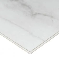 12 in. W x 24 in. L Calacatta Consilio Rigid Core Click Lock Luxury Vinyl Tile Flooring (66-case/1278.42 sq. ft./pallet) by TrafficMaster -TrafficMaster Sales calacatta consilio trafficmaster vinyl tile vtrhdclconp 4f 1000