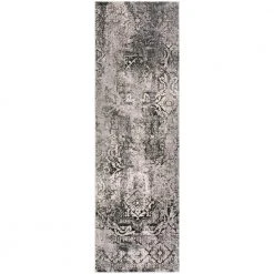 Apollo 7 Carbon 2 ft. 3 in. x 7 ft. 5 in. Distressed Patterned Indoor Runner Rug by Addison Rugs