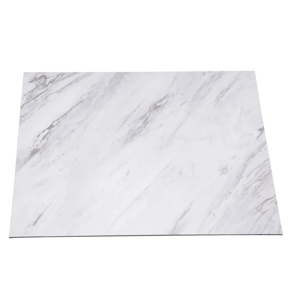 Carrara Marble 12 in. x 12 in. Peel and Stick Vinyl Tile (30 sq. ft. / case) by TrafficMaster 7 Carrara Marble 12 in. x 12 in. Peel and Stick Vinyl Tile (30 sq. ft. / case) by TrafficMaster - Image 5