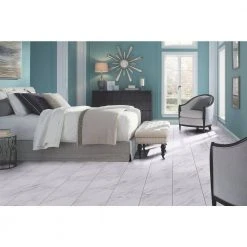 Carrara Marble 12 in. x 24 in. Peel and Stick Vinyl Tile (20 sq. ft. / case) by TrafficMaster -TrafficMaster Sales carrara marble trafficmaster vinyl tile ss1212 44 1000