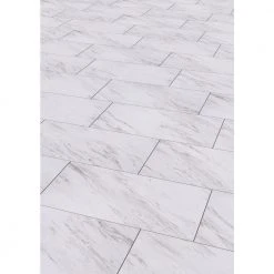 Carrara Marble 12 in. x 24 in. Peel and Stick Vinyl Tile (20 sq. ft. / case) by TrafficMaster -TrafficMaster Sales carrara marble trafficmaster vinyl tile ss1212 4f 1000