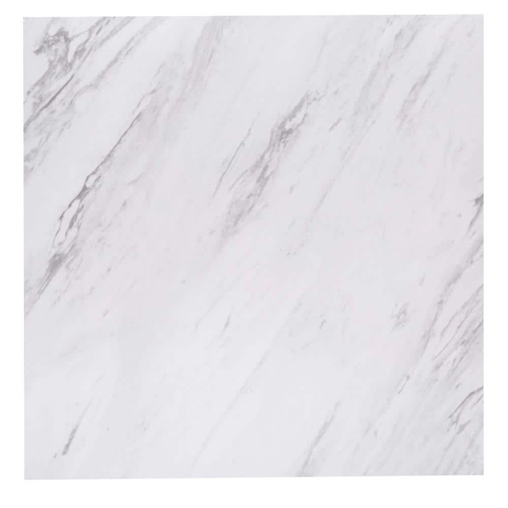 Carrara Marble 12 in. x 12 in. Peel and Stick Vinyl Tile (30 sq. ft. / case) by TrafficMaster 8 Carrara Marble 12 in. x 12 in. Peel and Stick Vinyl Tile (30 sq. ft. / case) by TrafficMaster - Image 6