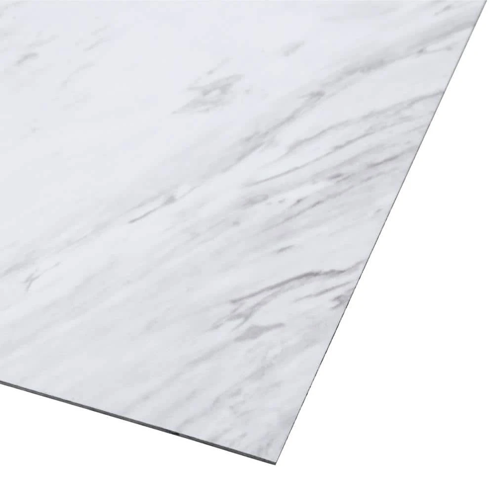 Carrara Marble 12 in. x 12 in. Peel and Stick Vinyl Tile (30 sq. ft. / case) by TrafficMaster 9 Carrara Marble 12 in. x 12 in. Peel and Stick Vinyl Tile (30 sq. ft. / case) by TrafficMaster - Image 7
