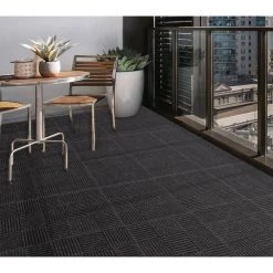 Black Residential 18 in. x 18 Peel and Stick Carpet Tile (8 Tiles/Case)18 sq. ft. by TrafficMaster -TrafficMaster Sales charcoal trafficmaster carpet tile 60677600018x18 1f 1000