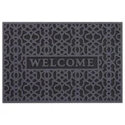 Geo Welcome Charcoal 24 in. x 36 in. Door Mat by TrafficMaster -TrafficMaster Sales charcoal trafficmaster door mats 60781172924x36 a0 1000