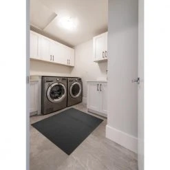 Dark Gray 24 in. x 24 in. x 0.47 in. Foam Interlocking Gym Floor Tiles (6 Tiles/Pack) (24 sq. ft.) by TrafficMaster -TrafficMaster Sales dark gray diamond plate finish with borders trafficmaster gym floor tiles tm1264 40 1000