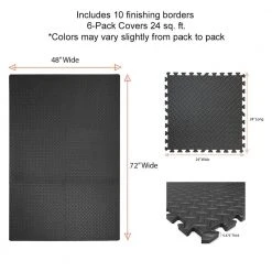 Dark Gray 24 in. x 24 in. x 0.47 in. Foam Interlocking Gym Floor Tiles (6 Tiles/Pack) (24 sq. ft.) by TrafficMaster -TrafficMaster Sales dark gray diamond plate finish with borders trafficmaster gym floor tiles tm1264 c3 1000