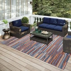 Modena Denim 10 ft. x 14 ft. Striped Area Rug by Addison Rugs -TrafficMaster Sales denim addison rugs area rugs hdmo8dn10x14 31 1000