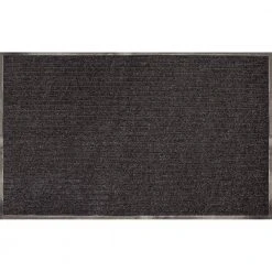 Tri-Rib Charcoal 24 in. x 36 in. Vinyl Door Mat by TrafficMaster