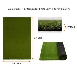 Pet 7.5 ft. x 13 ft. Green Artificial Grass Rug by TrafficMaster -TrafficMaster Sales green trafficmaster artificial grass 566372 1d 1000