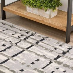 Gentry 4 Grey 3 Ft. 3 In. x 5 Ft. 1 In. Abstract Checker Area Rug by Addison Rugs -TrafficMaster Sales grey addison rugs area rugs hdge4gr3x5 40 1000
