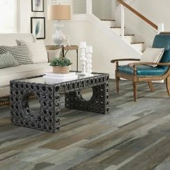 Grey Distressed Wood Multi-Width Look 6 in. x 36 in. Peel and Stick Vinyl Plank (36 sq. ft. / case) by TrafficMaster -TrafficMaster Sales grey distressed wood trafficmaster vinyl plank flooring wd6098 1f 1000