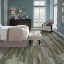 Grey Distressed Wood Multi-Width Look 6 in. x 36 in. Peel and Stick Vinyl Plank (36 sq. ft. / case) by TrafficMaster -TrafficMaster Sales grey distressed wood trafficmaster vinyl plank flooring wd6098 4f 1000