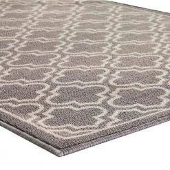 Trellis Grey 2 ft. x 5 ft. Accent Rug by TrafficMaster -TrafficMaster Sales grey trafficmaster area rugs mt1004445 1f 1000