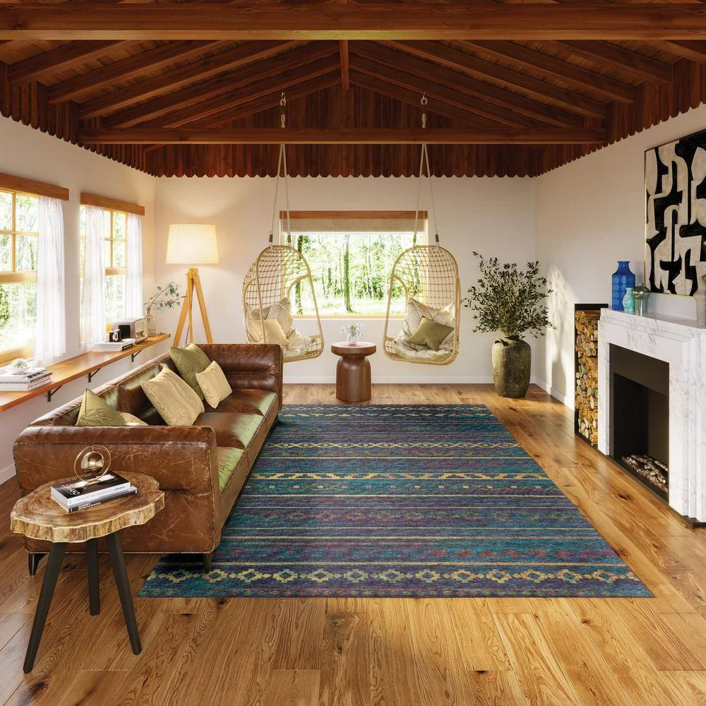 Modena Ink 5 ft. x 7 ft. 6 in. Southwest Area Rug by Addison Rugs 8 Modena Ink 5 ft. x 7 ft. 6 in. Southwest Area Rug by Addison Rugs - Image 6