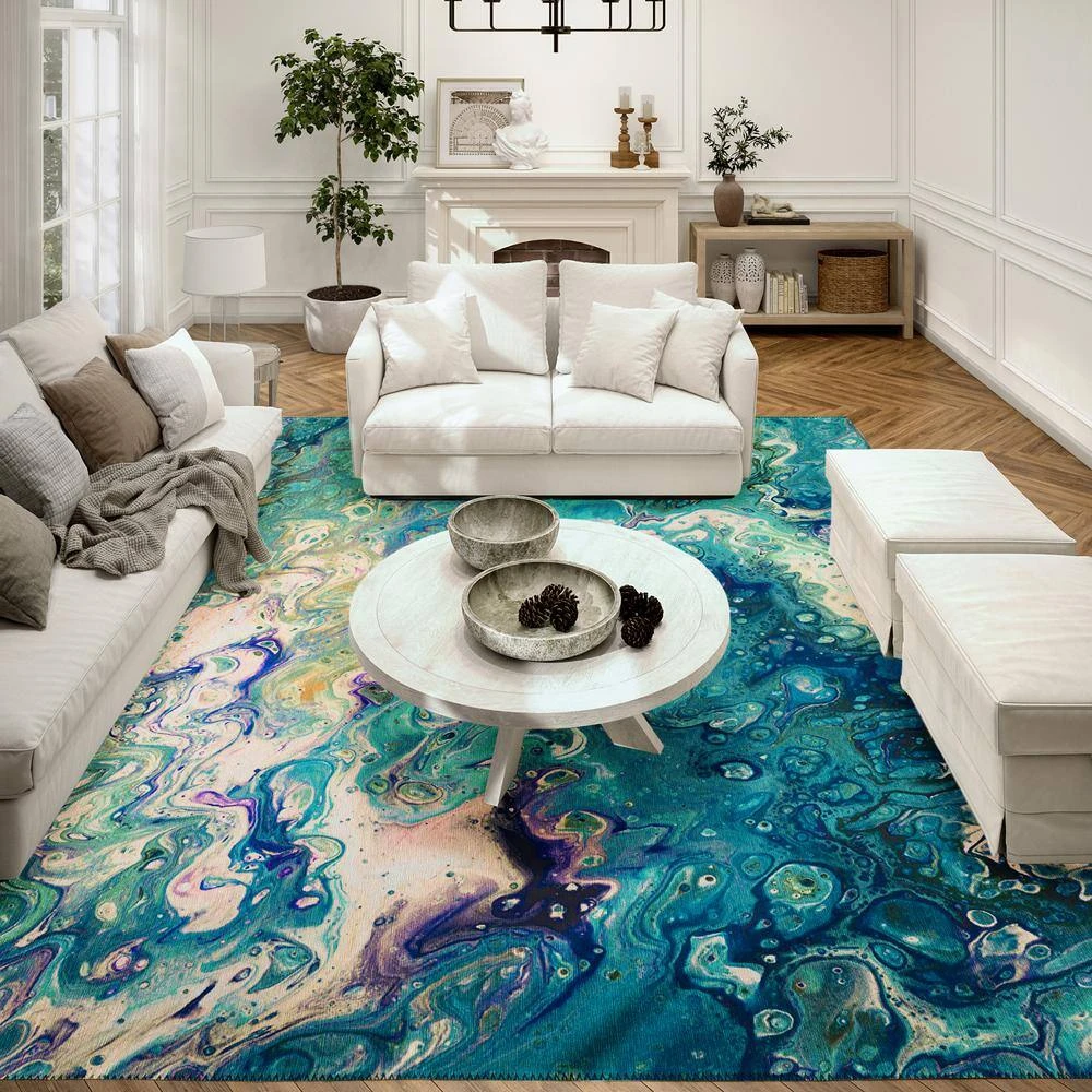 Copeland Lagoon 5 ft. x 7 ft. 6 in. Abstract Area Rug by Addison Rugs 11 Copeland Lagoon 5 ft. x 7 ft. 6 in. Abstract Area Rug by Addison Rugs - Image 9