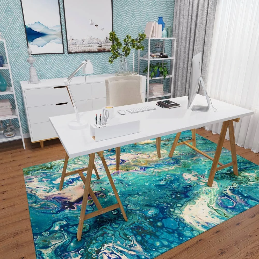 Copeland Lagoon 5 ft. x 7 ft. 6 in. Abstract Area Rug by Addison Rugs 10 Copeland Lagoon 5 ft. x 7 ft. 6 in. Abstract Area Rug by Addison Rugs - Image 8