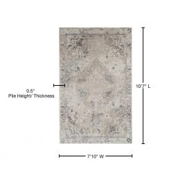 Provincial 7 Linen 7 ft. 10 in. x 10 ft. 7 in. Medallion Persian Area Rug by Addison Rugs -TrafficMaster Sales linen addison rugs area rugs hdpc7li8x11 76 1000