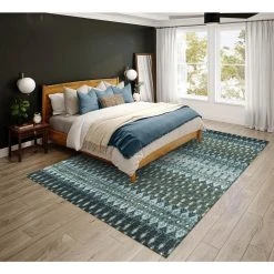 Evolve Mineral Blue 8 ft. x 10 ft. Ikat Area Rug by Addison Rugs -TrafficMaster Sales mineral blue addison rugs area rugs hdee1mb8x10 31 1000