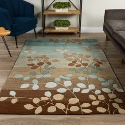 Ascot 1 Striped Floral Mocha 8 ft. x 10 ft. Area Rug by Addison Rugs -TrafficMaster Sales mocha addison rugs area rugs hdas1mo8x10 31 1000