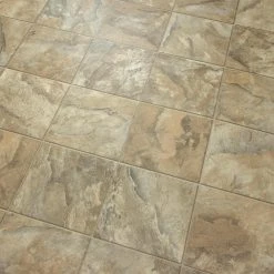 Neutral Square Slate Stone Residential Vinyl Sheet Flooring 12ft. Wide x Cut to Length by TrafficMaster -TrafficMaster Sales neutral slate trafficmaster vinyl sheet flooring u6920 258c990p144 1f 1000