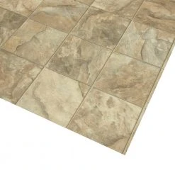 Neutral Square Slate Stone Residential Vinyl Sheet Flooring 12ft. Wide x Cut to Length by TrafficMaster -TrafficMaster Sales neutral slate trafficmaster vinyl sheet flooring u6920 258c990p144 c3 1000
