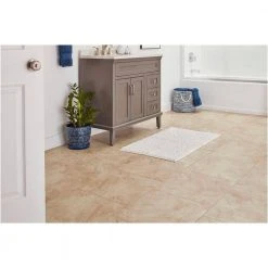 Portland Stone Beige 18 in. x 18 in. Glazed Ceramic Floor and Wall Tile (17.44 sq. ft. / case) by TrafficMaster -TrafficMaster Sales portland stone beige trafficmaster ceramic tile pt011818hd1pv 1f 1000