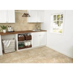Portland Stone Beige 18 in. x 18 in. Glazed Ceramic Floor and Wall Tile (17.44 sq. ft. / case) by TrafficMaster -TrafficMaster Sales portland stone beige trafficmaster ceramic tile pt011818hd1pv 44 1000