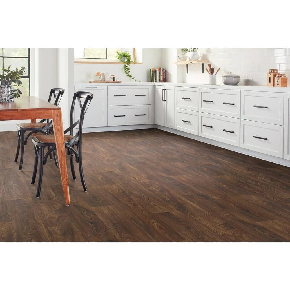 Scorched Walnut Natural Wood Residential Vinyl Sheet Flooring 12ft. Wide x Cut to Length by TrafficMaster 4 Scorched Walnut Natural Wood Residential Vinyl Sheet Flooring 12ft. Wide x Cut to Length by TrafficMaster - Image 2