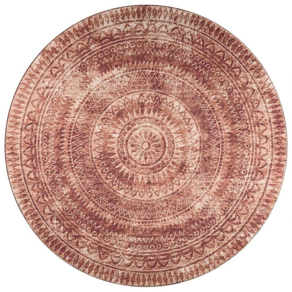 Modena Spice 8 ft. x 8 ft. Round Medallion Area Rug by Addison Rugs 3 Modena Spice 8 ft. x 8 ft. Round Medallion Area Rug by Addison Rugs