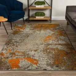 Bach 60 Abstract Tangerine 3 ft. 3 in. x 5 ft. 1 in. Area Rug by Addison Rugs 15 Bach 60 Abstract Tangerine 3 ft. 3 in. x 5 ft. 1 in. Area Rug by Addison Rugs -TrafficMaster Sales tangerine addison rugs area rugs hdbh60ta3x5 31 1000