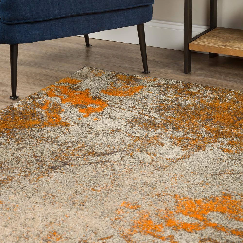 Bach 60 Abstract Tangerine 3 ft. 3 in. x 5 ft. 1 in. Area Rug by Addison Rugs 7 Bach 60 Abstract Tangerine 3 ft. 3 in. x 5 ft. 1 in. Area Rug by Addison Rugs - Image 5