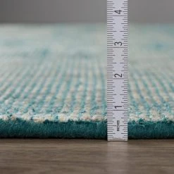 Dexter 1 Teal 2 ft. 3 in. x 7 ft. 6 in. Tonal Solid Wool and Viscose Indoor Area Rug Runner by Addison Rugs -TrafficMaster Sales teal addison rugs area rugs hddx1te2x8 1f 1000