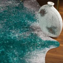 Winston 5 Teal 8 ft. 10 in. x 11 ft. Faux Hyde Area Rug by Addison Rugs -TrafficMaster Sales teal addison rugs area rugs hdwn5te9x11 1d 1000