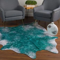 Winston 5 Teal 8 ft. 10 in. x 11 ft. Faux Hyde Area Rug by Addison Rugs -TrafficMaster Sales teal addison rugs area rugs hdwn5te9x11 31 1000